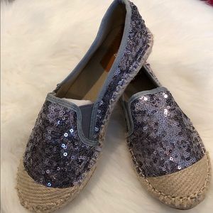 Betani Gray sequined espadrille SZ 2 Never Worn